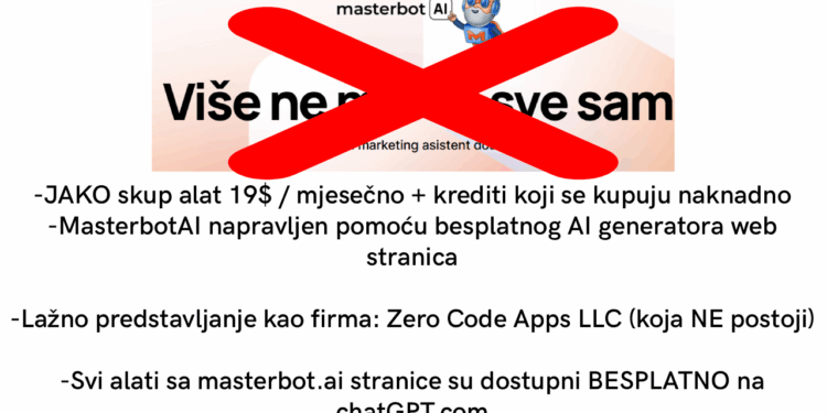 Izbjegavati MasterBOT.ai i slične prijevare